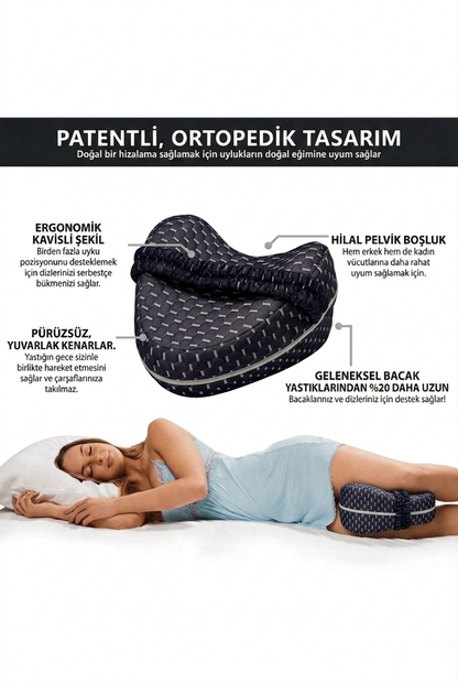 Visiora™ Comfortly Visco Bacak Arası Uyku Yastığı Versiyon 2 (Mavi)