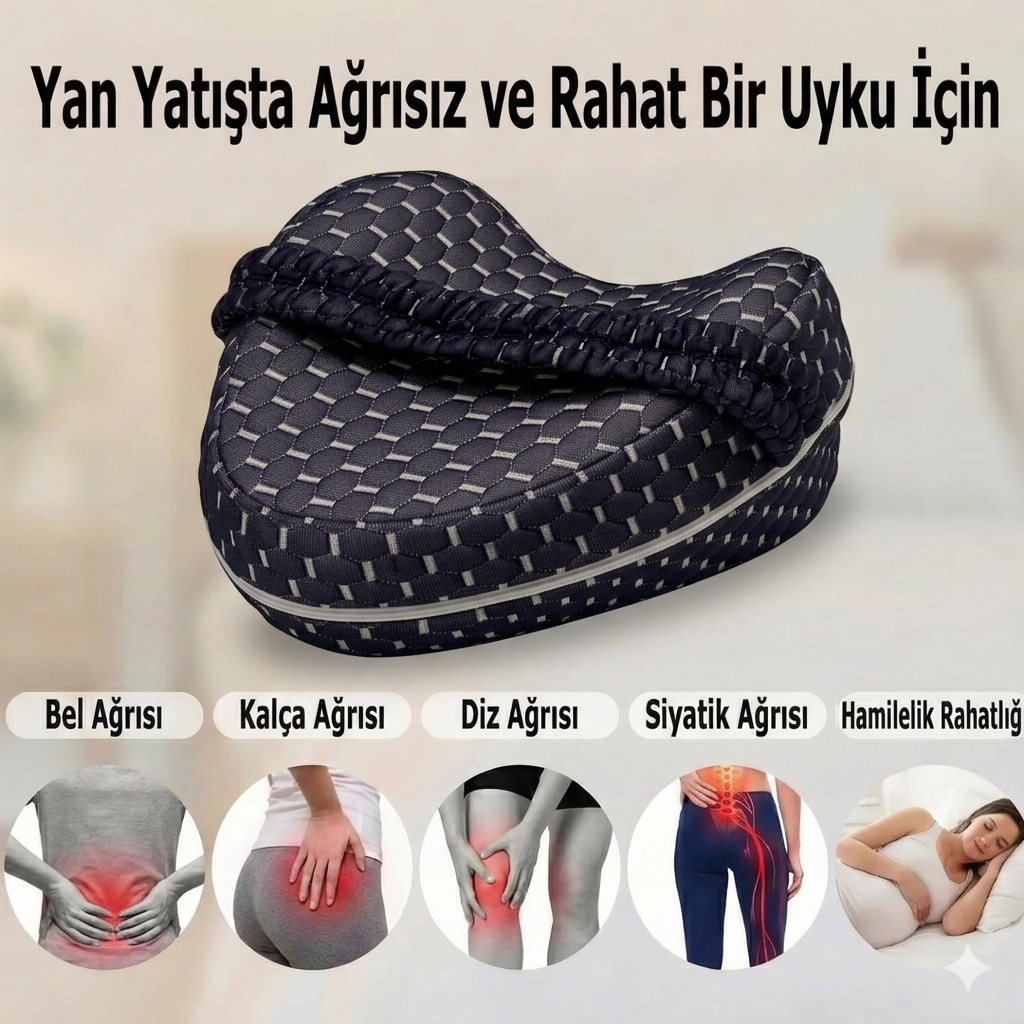 Visiora™ Comfortly Visco Bacak Arası Uyku Yastığı Versiyon 2 (Mavi)