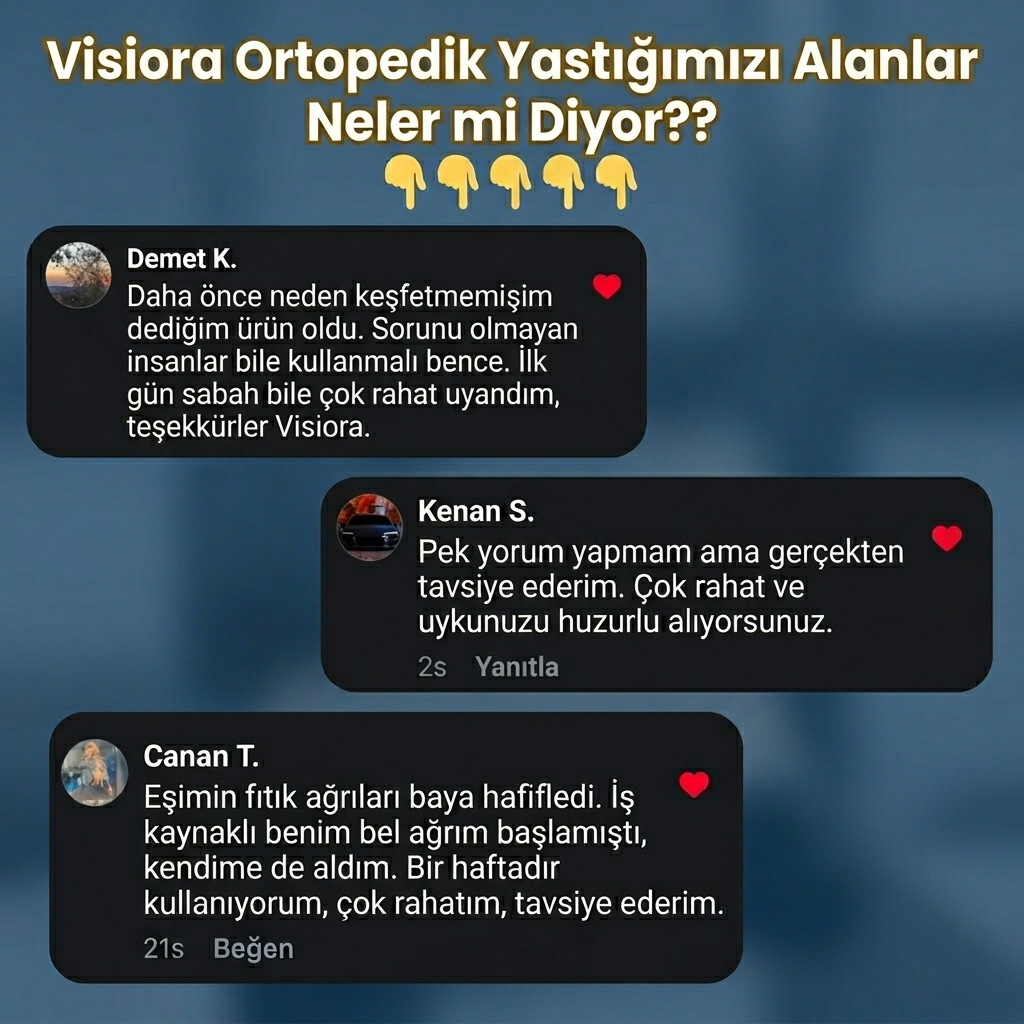 Visiora™ Premium Ortopedik Boyun ve Omurga Destekli Uyku Yastığı