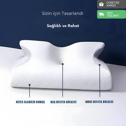 Visiora™ Premium Ortopedik Boyun ve Omurga Destekli Uyku Yastığı
